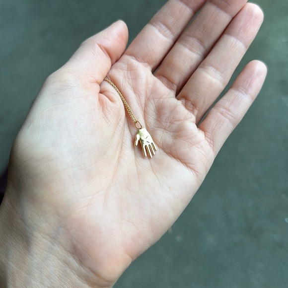 Sydney Evan Gold & Diamond Eye Hand Charm with Cable Chain - Picture 7 of 11